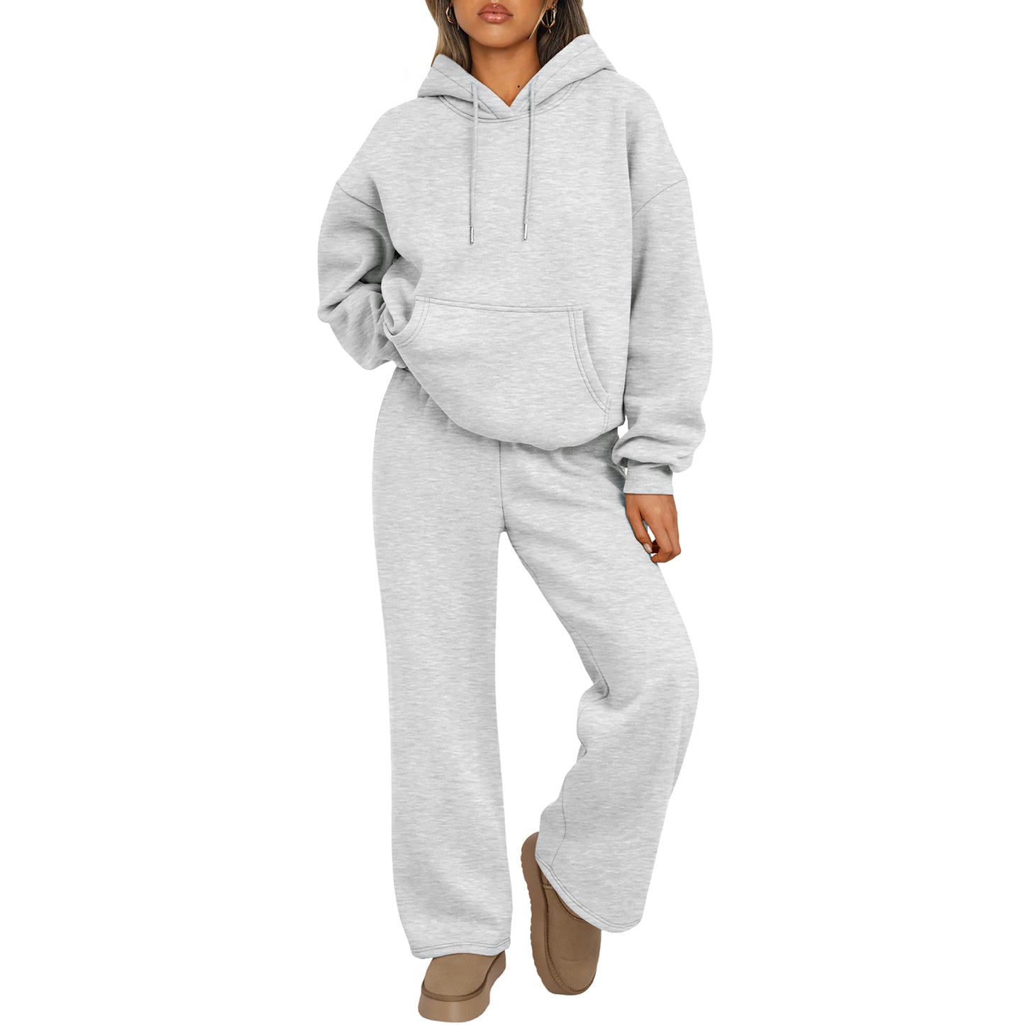 SUNBS Sweatsuit for Womens 2 Piece Outfits Lounge Fall Fashion Sets Oversized Hoodies Wide Leg Pants Sweatsuits Winter Clothes