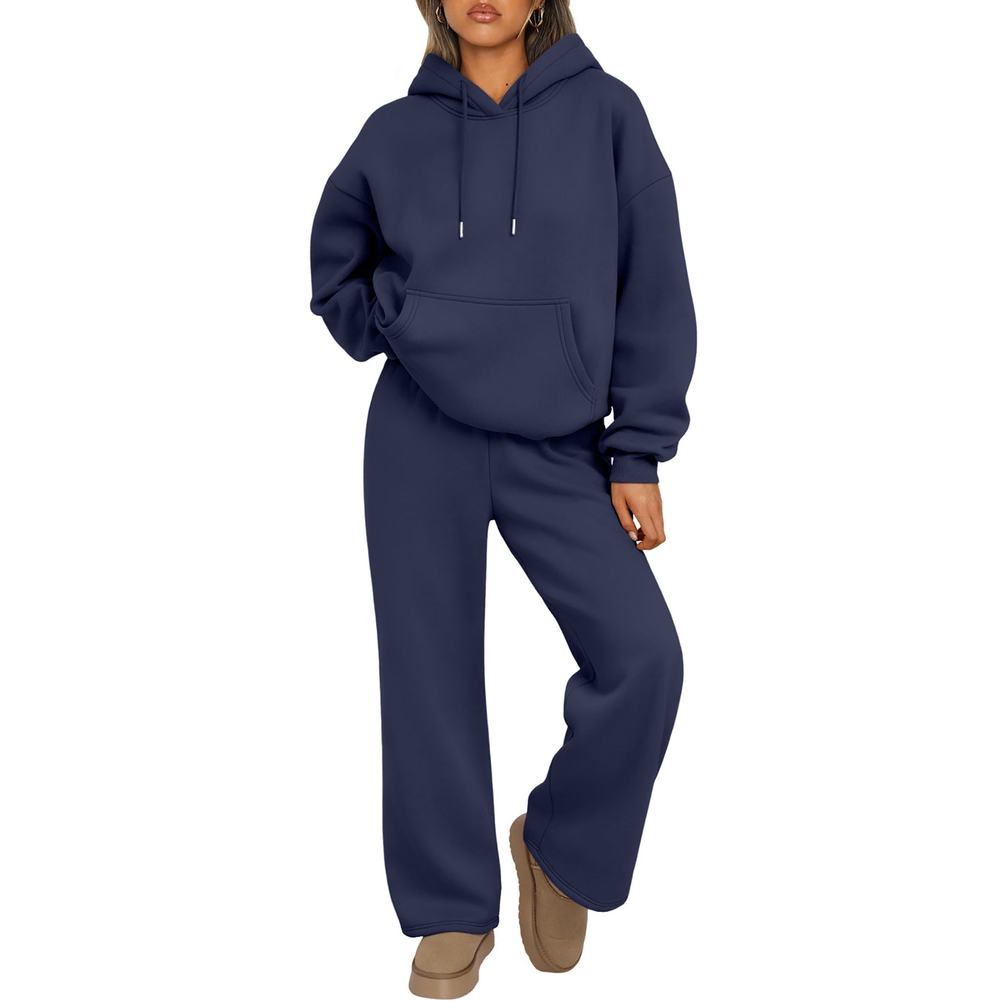 SUNBS Sweatsuit for Womens 2 Piece Outfits Lounge Fall Fashion Sets Oversized Hoodies Wide Leg Pants Sweatsuits Winter Clothes