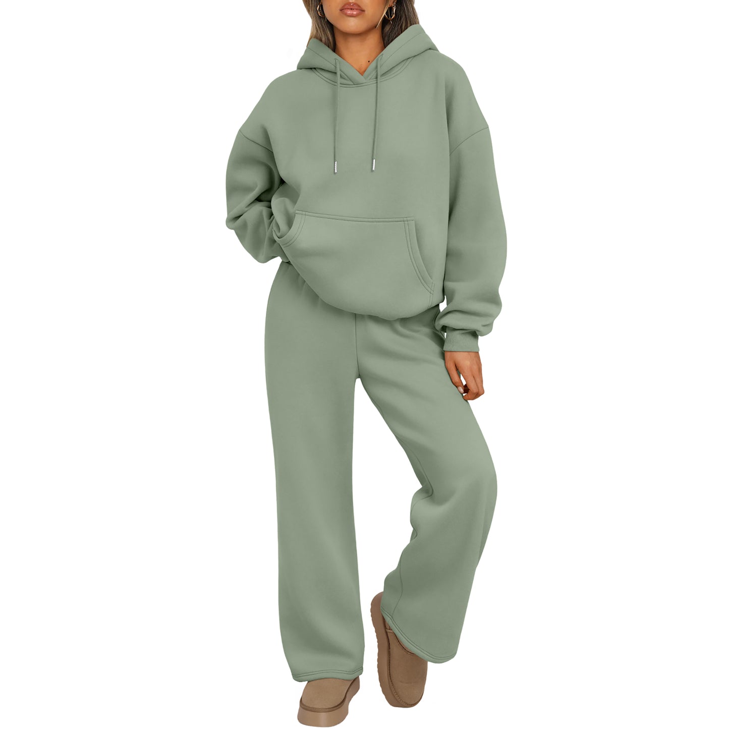 SUNBS Sweatsuit for Womens 2 Piece Outfits Lounge Fall Fashion Sets Oversized Hoodies Wide Leg Pants Sweatsuits Winter Clothes
