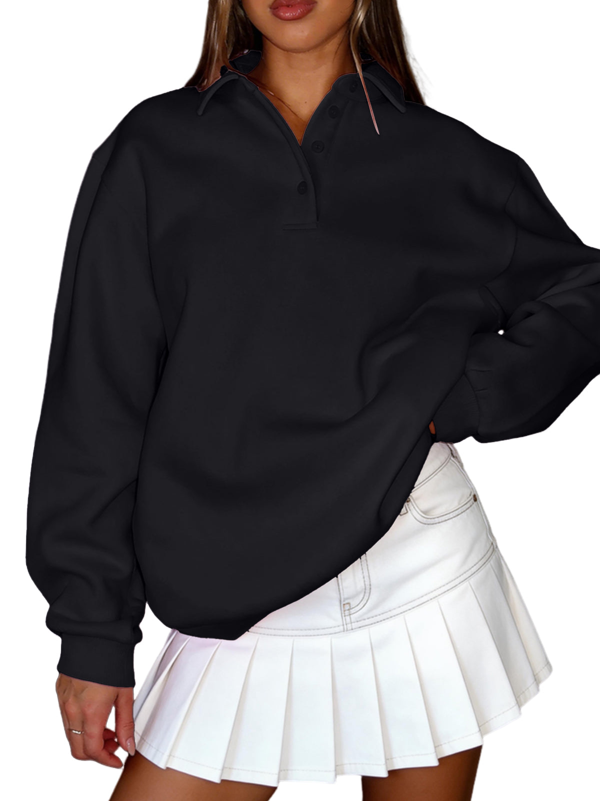 SUNBS Womens Oversized Sweatshirts Long Sleeve Tops Fall Fashion Outfits