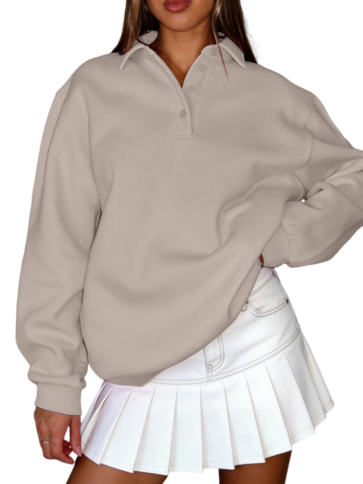 SUNBS Womens Oversized Sweatshirts Long Sleeve Tops Fall Fashion Outfits