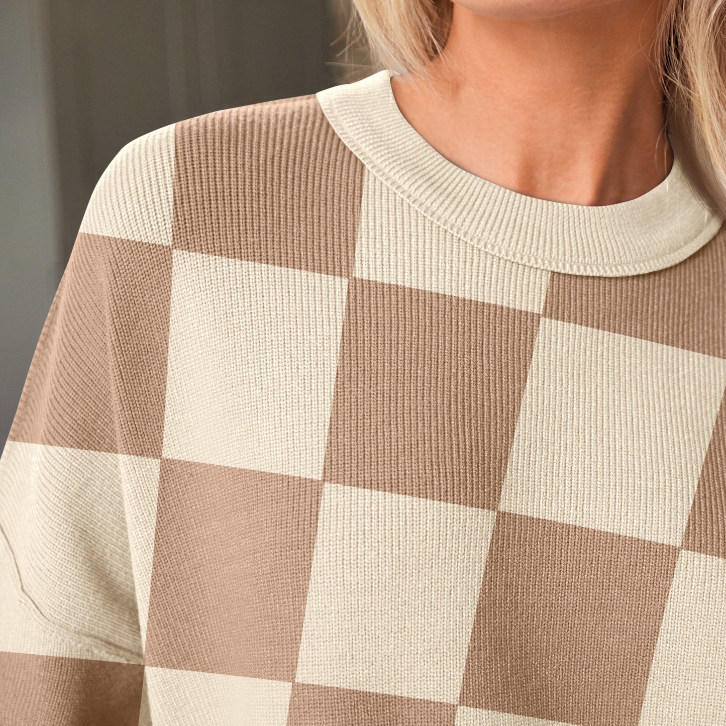 SUNBS Oversized Sweaters for Women Crewneck Casual Long Sleeve Blouse Knit Pullover Tops 2024 Winter Clothes