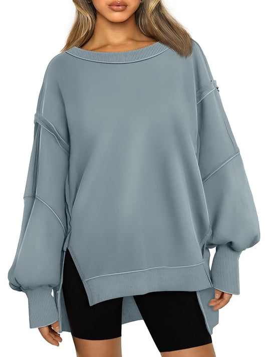 SUNBS Womens Oversized Sweatshirts Hoodies Crewneck Shirts Fall Outfits Teen Girls Y2k Winter Clothes