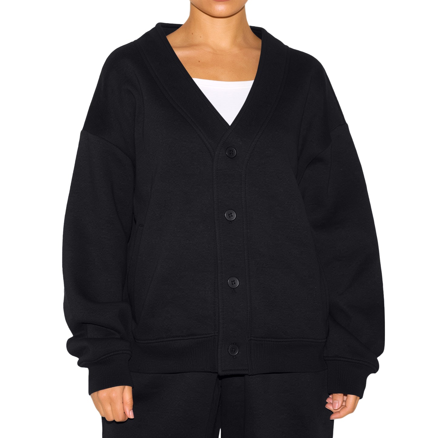 SUNBS Button Down V Neck Cardigan for Women Fall Chic Coat Oversized Casual Sweaters with Pocket