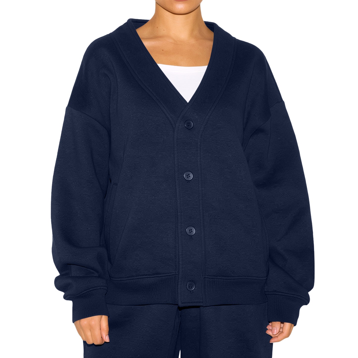 SUNBS Button Down V Neck Cardigan for Women Fall Chic Coat Oversized Casual Sweaters with Pocket