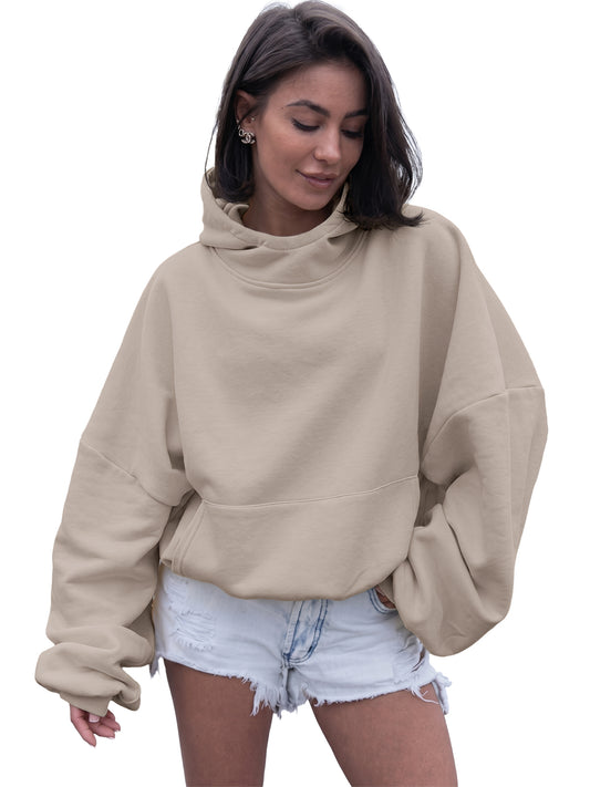 SUNBS Womens Hoodies Casual Knit Long Sleeve Drawstring Pullover Sweatshirts Lightweight Hooded Tops