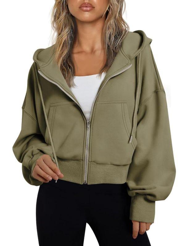 SUNBS Hoodies for Women Full Zip Up Cropped Sweatshirts Jackets Casual Comfy Gym Tops Fall Outfits Winter Clothes 2026