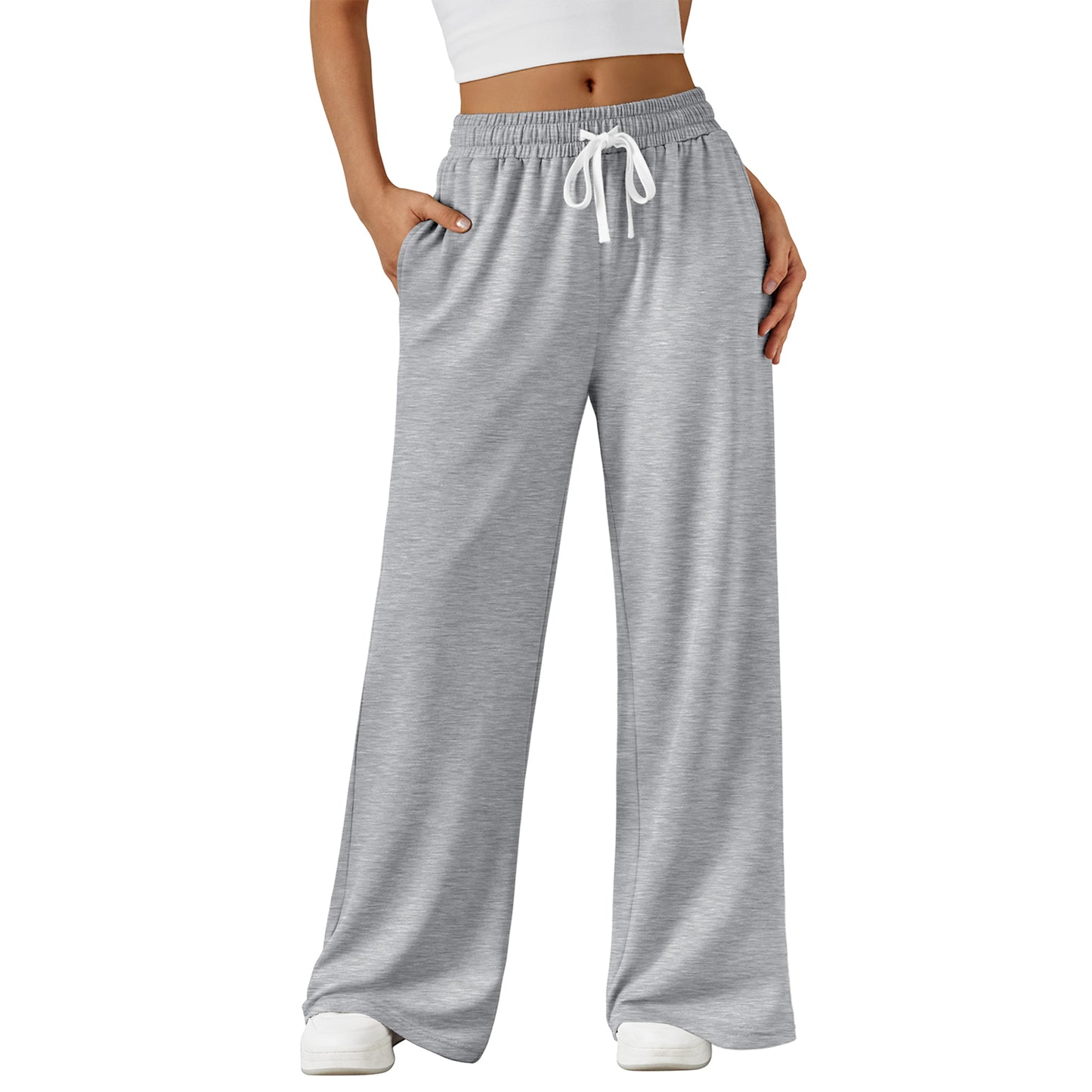 SUNBS Wide Leg Sweatpants Womens Pants Baggy Lounge Casual Pants Drawstring Womens Pants with Pockets