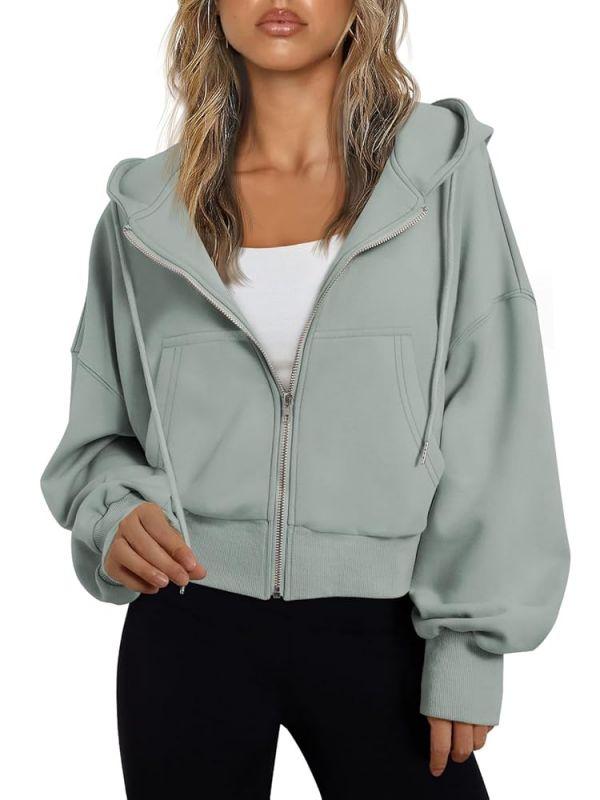 SUNBS Hoodies for Women Full Zip Up Cropped Sweatshirts Jackets Casual Comfy Gym Tops Fall Outfits Winter Clothes 2026