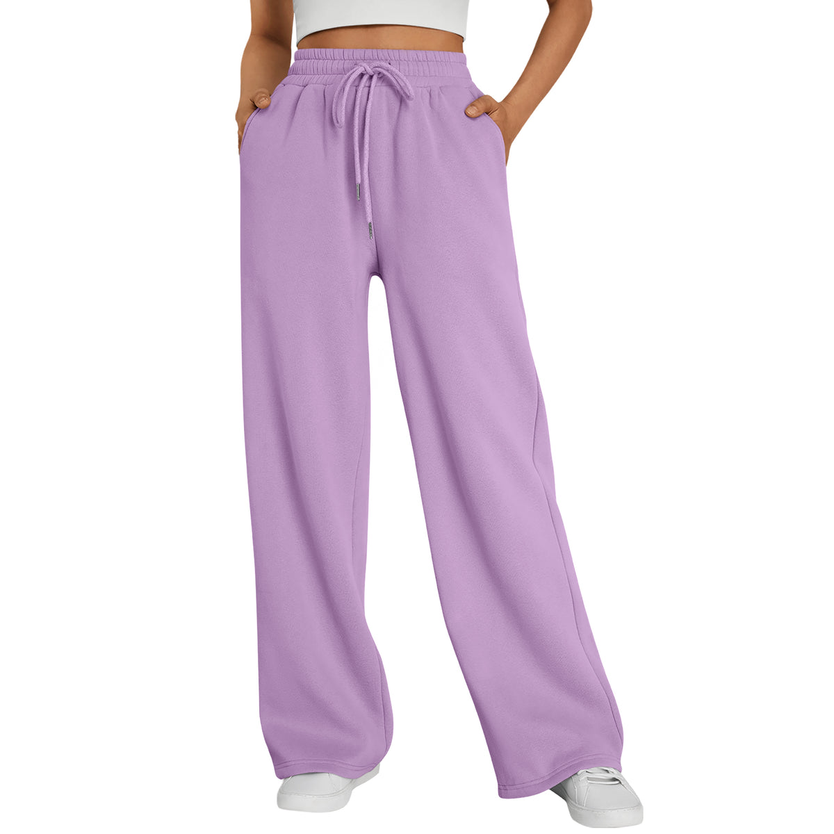 SUNBS Wide Leg Sweatpants Womens Cargo High Waisted Baggy Lounge Pants Drawstring Athletic Cotton Joggers with Pockets 2025