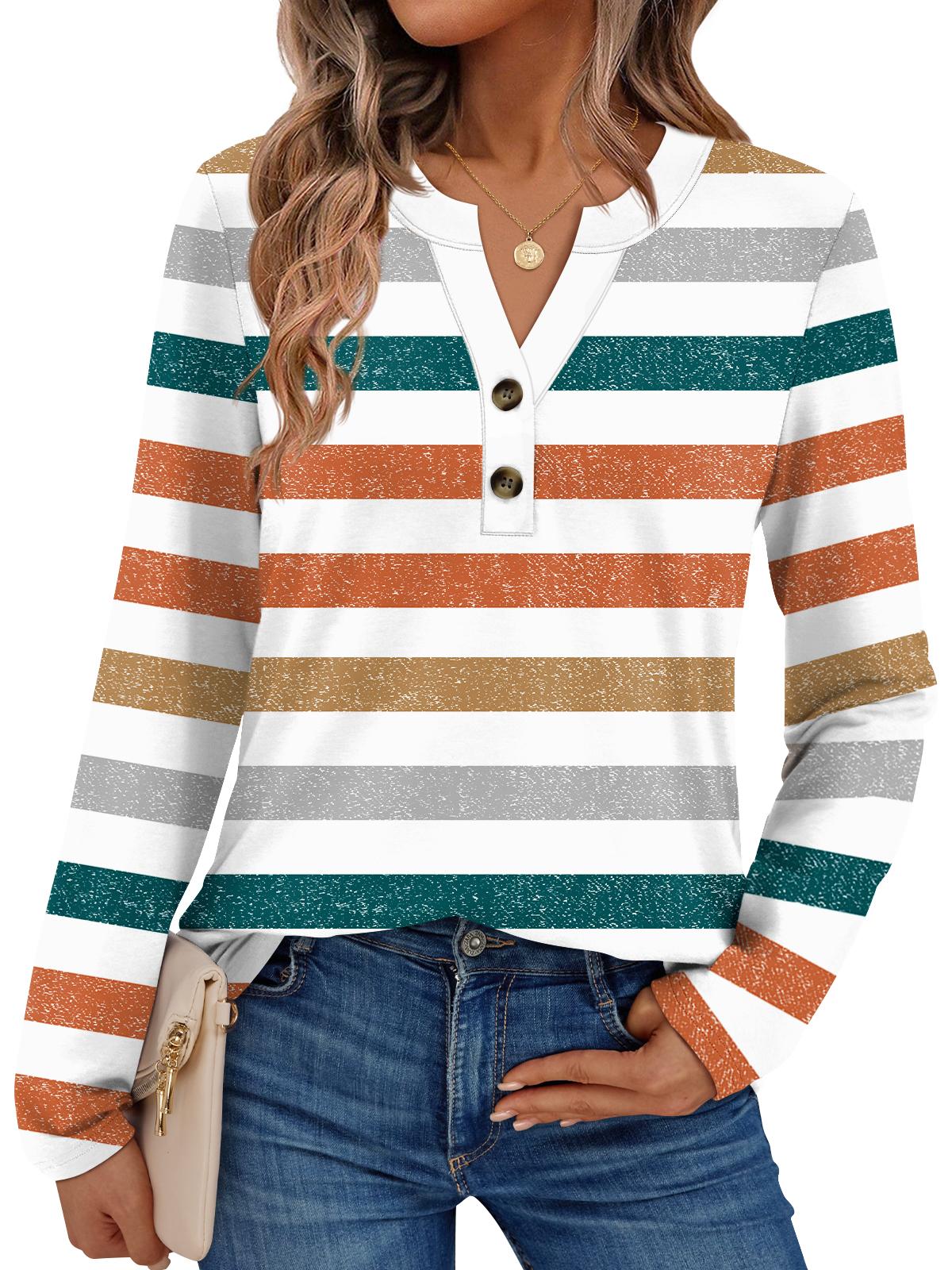 SUNBS Blouses for Women Dressy Casual V Neck Womens Tops Long Sleeve Shirts for Women Blouses
