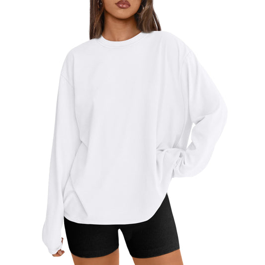 SUNBS 2 Piece Outfit for Women Lounge Sets Oversized Long Sleeve Basic Crewneck Tee Fall Winter Clothing